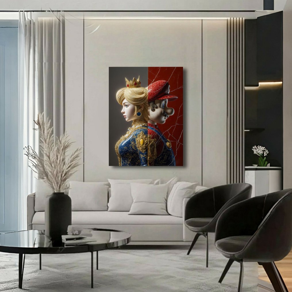 yamila - Peach y Mario en la Fractura del Icono, Serie Kintsugi #4.3