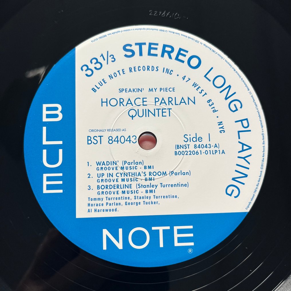 Horace Parlan - Useita taiteilijoita - Speakin' My Piece (limited edition) - LP-albumi (yksittäinen esine) - Remasteroitu - 2015 #3.2