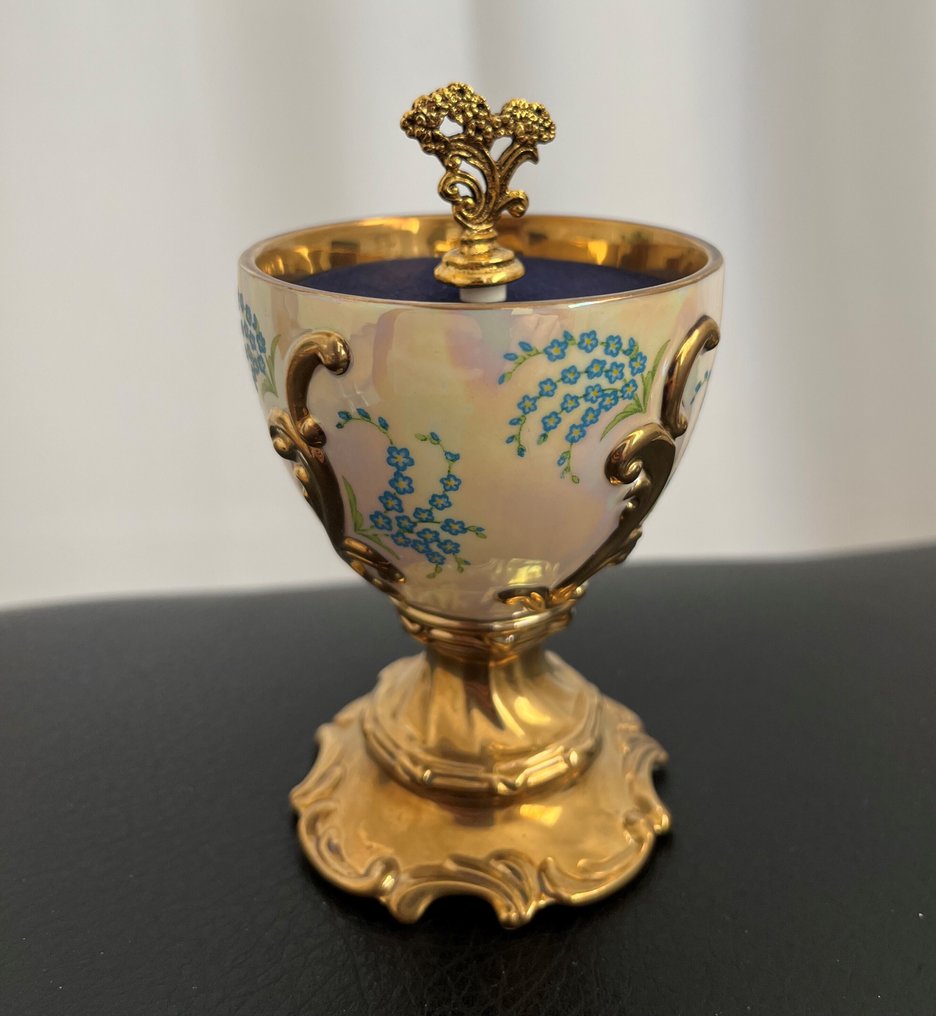 法贝热鸡蛋 - 法贝热之家音乐蛋“勿忘我” - 瓷 - 法贝热风格的蛋 #4.3