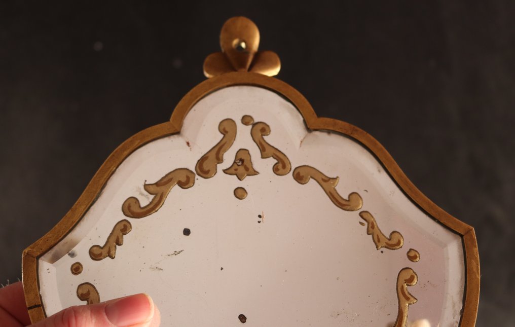 Paar antieke - Vegglampe (2) - Bronse, Glass #3.2