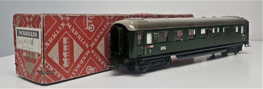 Märklin H0 - 346/1 - Carrozza passeggeri di modellini di treni (1) - Auto di linea (carrozza con pannelli laterali) di seconda classe - DB #1.0
