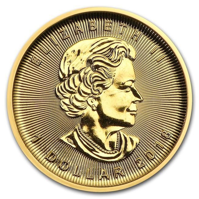 Καναδάς. 2018 1/20 oz $1 CAD Canadian Gold Maple Leaf Coin #1.0