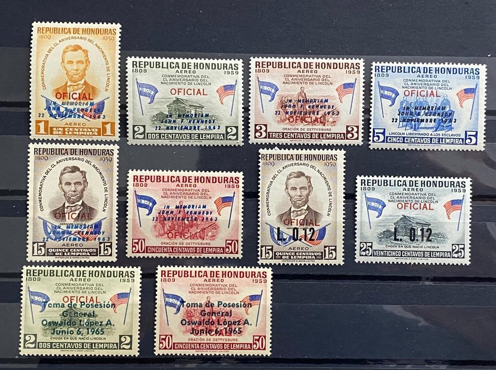 Dél-Amerika 1867/1974 - Dél-Amerika 1867-1974, MNH, MH, Használt, Lezárás, gyűjtemény Telegraf, Légi postai tisztviselők - Michel HN D199, Stamp Number HN CO98, Yvert et Tellier HN SPA69, Stanley Gibbons HN O602 #1.0