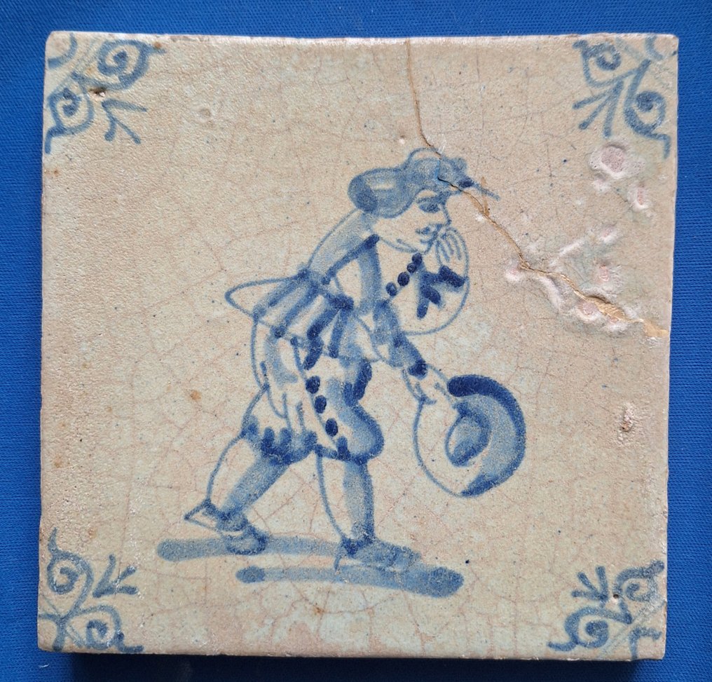 Αντίκες Πλακάκι - Αντίκες - 1600-1650 - φωνάζοντας άνδρας #1.0