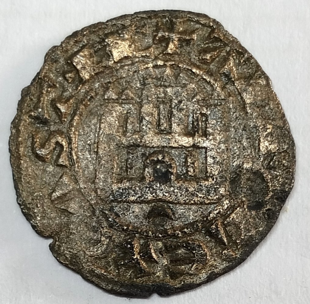 Portugalia. D. Fernando I (1367-1383). 1/2 Tornês Atípico de Miranda? - Não Catalogado - Variante da 55.01 - Anverso sem Escudo - ÚNICA? - ND - Bolhão #1.0