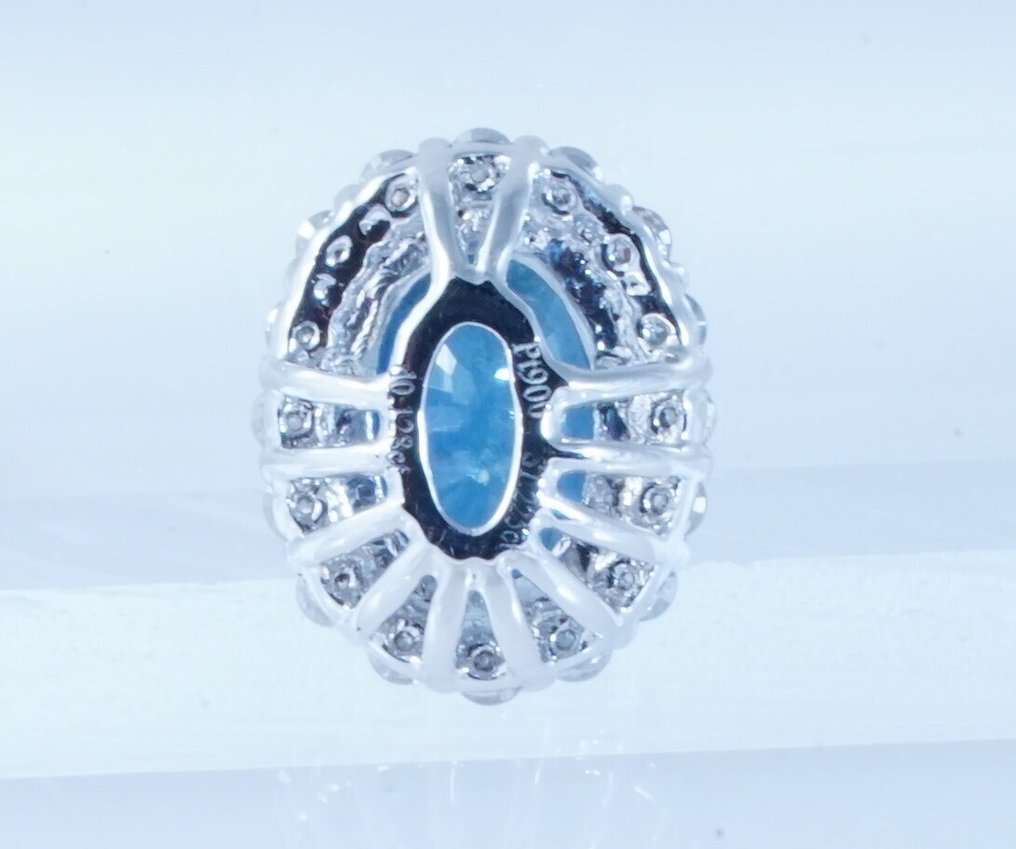 沒有保留價 - 墜飾 鉑金 - 1.34ct. tw. 藍寶石 - 鉆石 #2.1