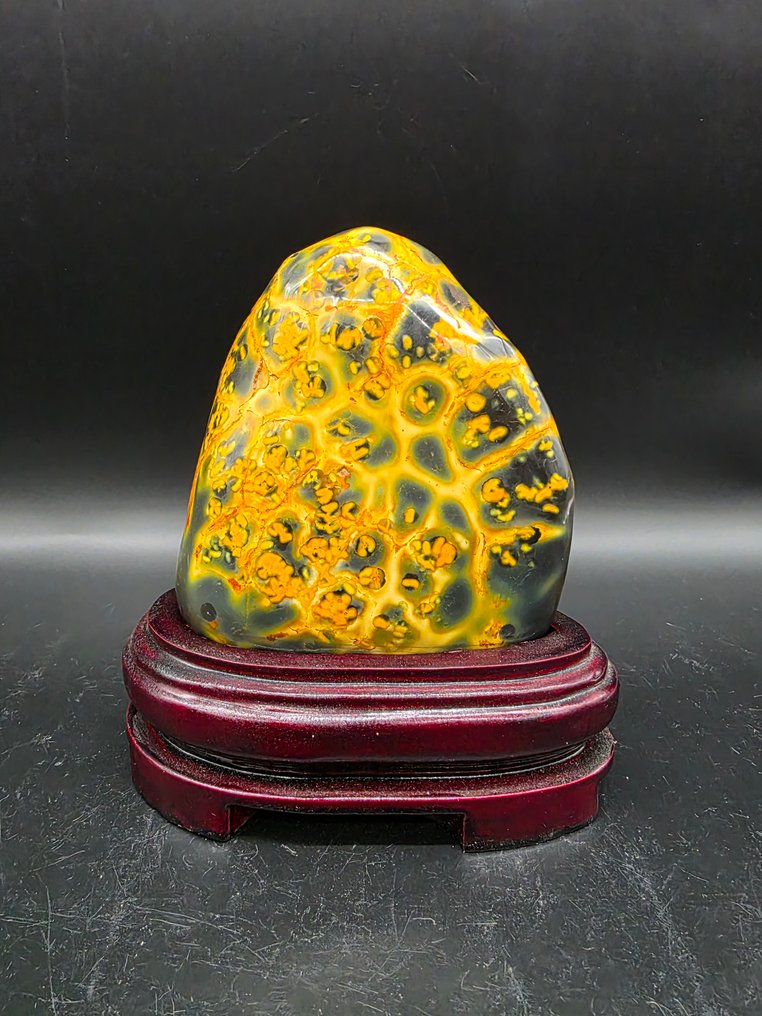 Rare Yellow Richardson Agate + Custom Base - Height: 19 cm - Width: 17 cm- 1836 g #2.1