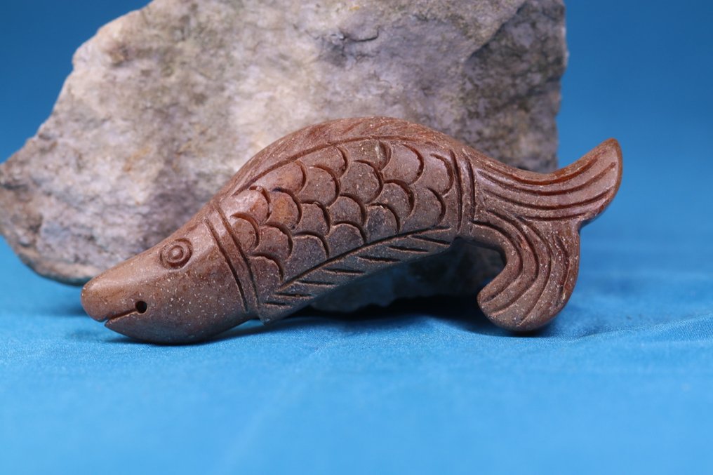 蛇纹石群 传统中国石雕 - 护符 - 洪山文化- 793 g - (9) #4.3