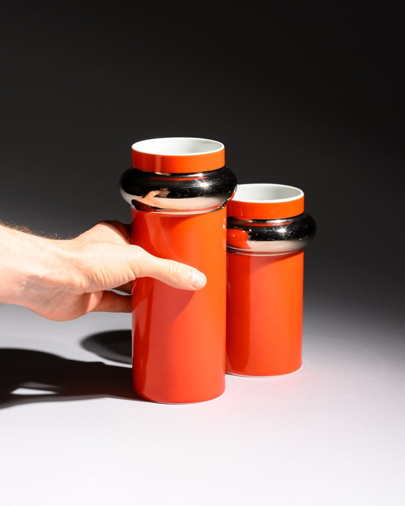 Thomas - West German Pottery - Vase (2) - TV TOWER 726 - Porcelain - Space-Age Bold Design #1.0