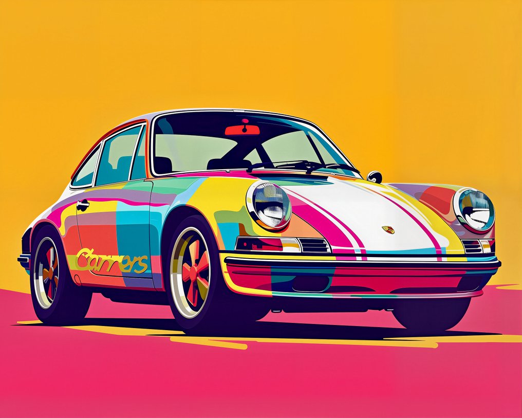 Janzel Medina - “Porsche Pop Carrera” – A Vibrant Fusion of Color & Motion – Limited Edition Giclée on Canvas #1.0