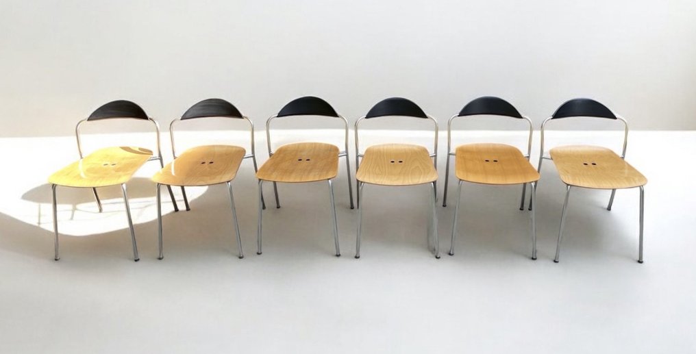 Fritz Hansen - Vico Magistretti - 飯廳椅 (6) - Vico Solo - 木, 金屬, 塑料 #1.0