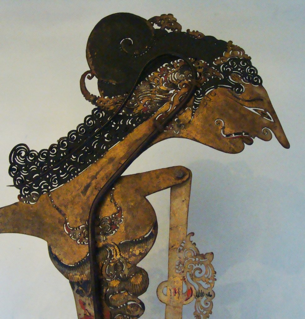 4 Wayang Kulit Σκηνικό Σκιών Petruk, Srikandi, Prahasta, Dursasana - Buffelleer κέρατο ξύλο ύφασμα - Ινδονησία #3.2