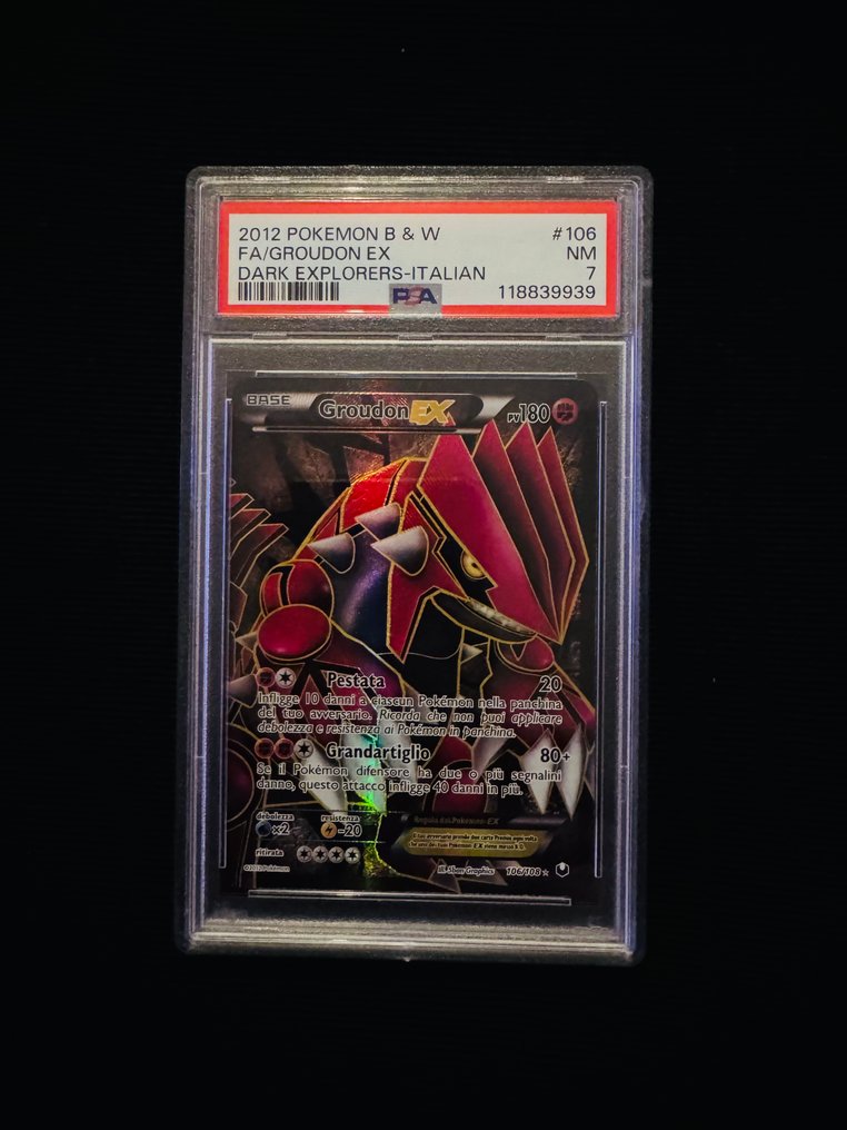 Pokémon - 1 Graded card - Groudon EX #106 完整艺术, 压膜 - PSA 7 - Black & White - Dark Explorers #1.0