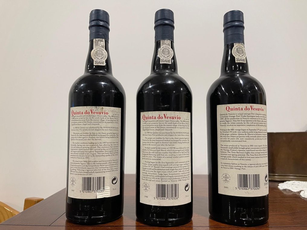1997, 1998 & 2001 Quinta do Vesuvio - Vintage Port -  Douro  - 3 Flasker (0,75 L) #3.2