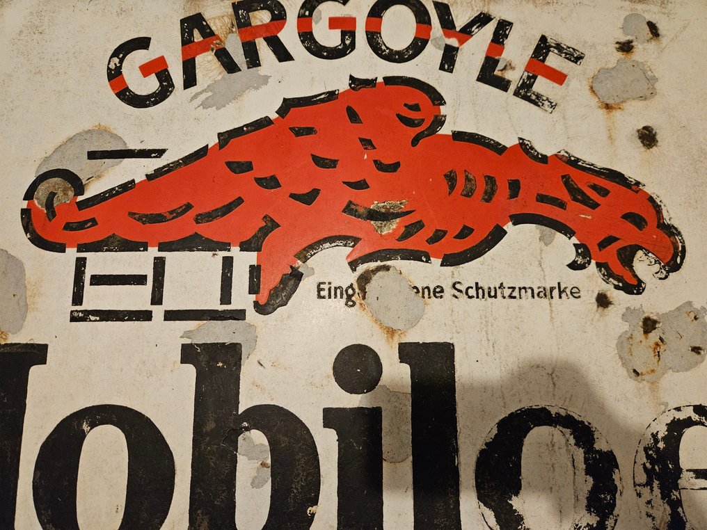 !!! 2件稀有品 XL！！原装2件，MOBILOIL邮箱牌，石油纪念品经典！！！ - 珐琅标志 - 搪瓷 #4.3