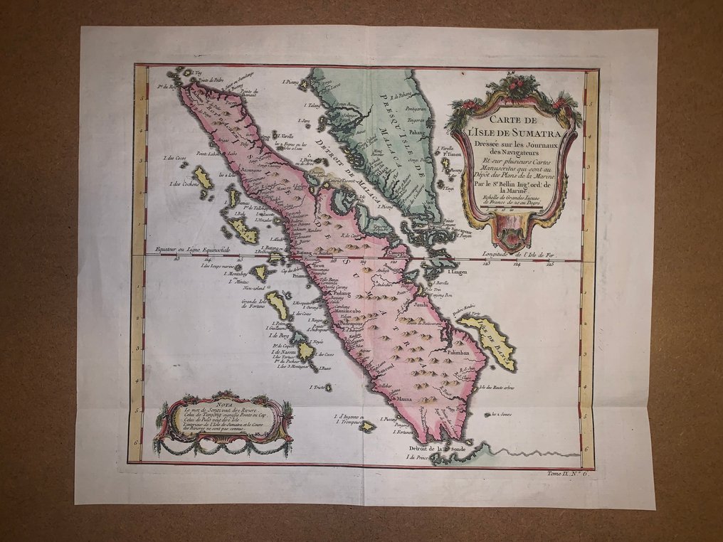 Indonesia, Malaysia, Singapore - Sumatra, Singapore, Malacca-stredet; Jacques Nicolas Bellin - Carte de l’Isle de Sumatra. Dressée sur les Journaux des Navigateurs (…) - 1721-1750 #1.0