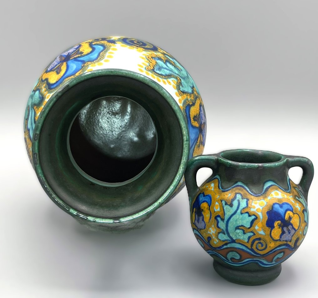 Plateelbakkerij Zuid Holland (PZH) - Gouds Plateel - 花瓶 (2) -  812 & 203  - 陶器 - Design Pensée #3.2