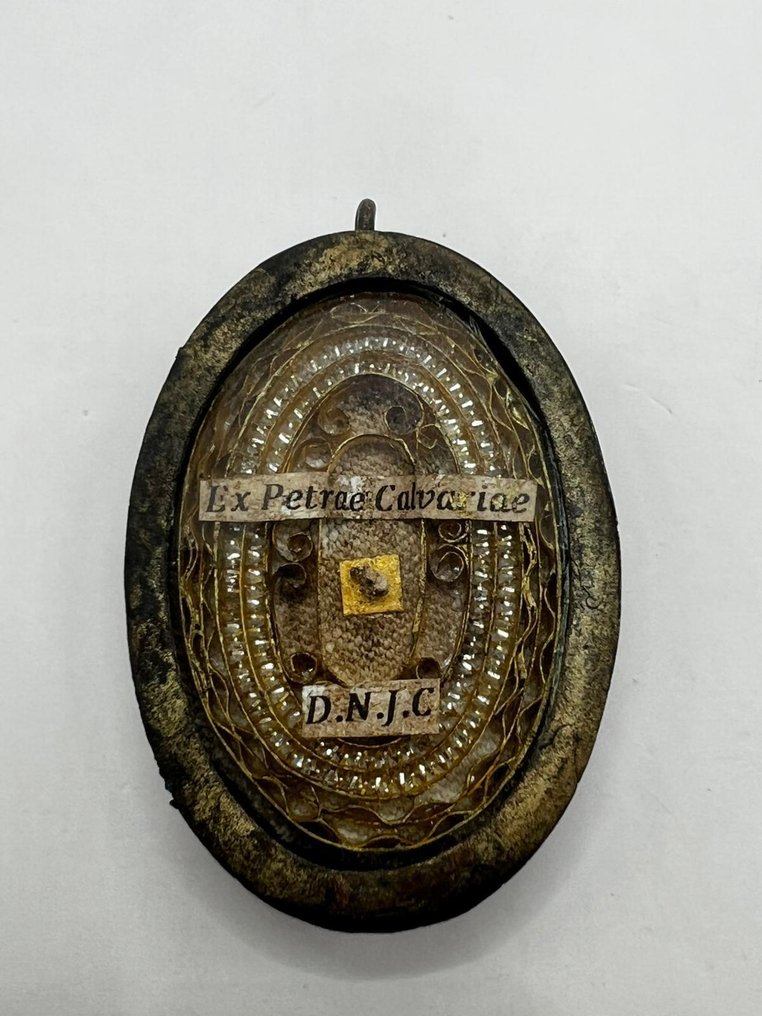  圣骨箱 - 黄铜色, 金色的卡蒂略, 玻璃 - XX 世纪 - 我们主耶稣基督的苦难之石  #1.0