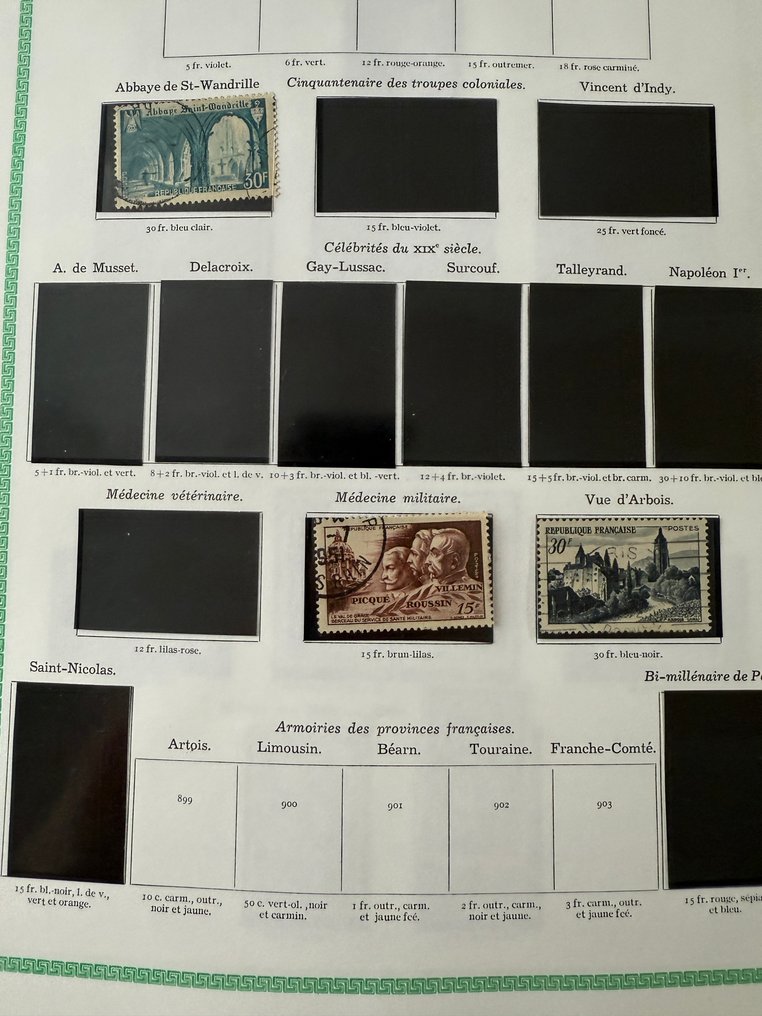 France  - Collection from 1950/1969 in mint and canceled condition, including character-themed stamps - Very #1.0