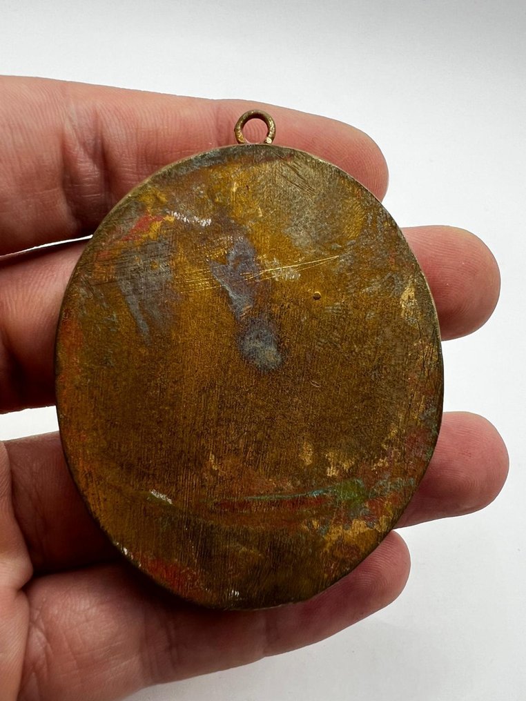  Λειψανοθήκη - Μπρούντζος, Χρυσό καρτέλλιο, Γυαλί - 20ος αιώνας - Άγιοι Πέτρος και Παύλος Απόστολοι  #3.2