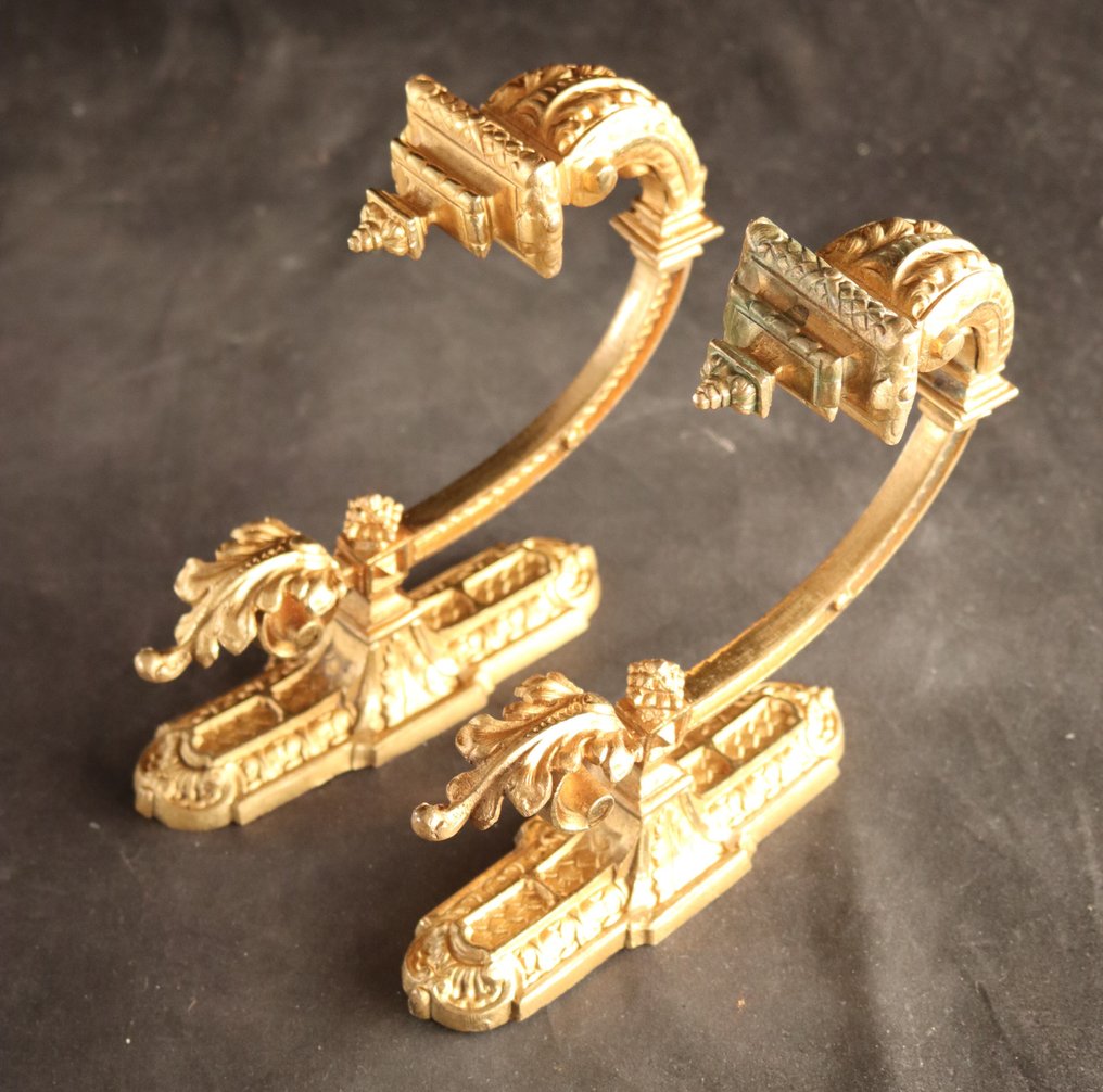 Dekorativt ornament (2) - Paar vergulde antieke embrasses - Frankrike #1.0