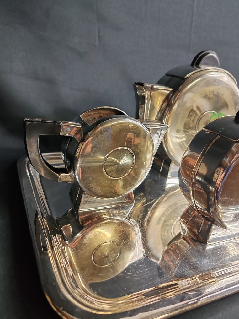 Servizio da caffè per 6 persone (4) - Art Déco - Placcato argento - Modelli nello stile di Christian Fjerdingstad per Christofle. #3.2