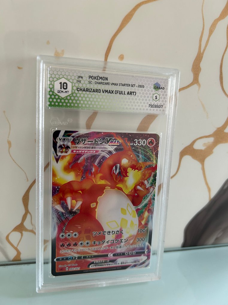 Pokémon - 1 Graded card - Charizard 002/021 Full art, Foil - Graad 10 - Sword & Shield - Graded card with graded signature #1.0