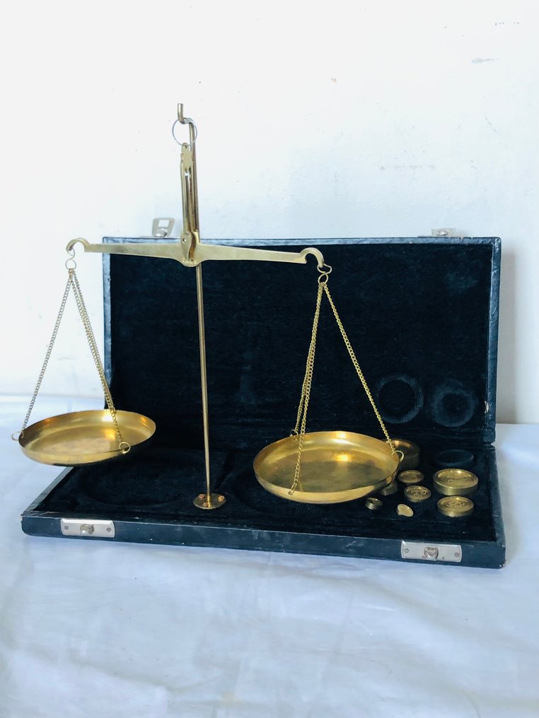 Ancienne 1900  laboratoire - Waage - Messing - mit Präzision #4.3