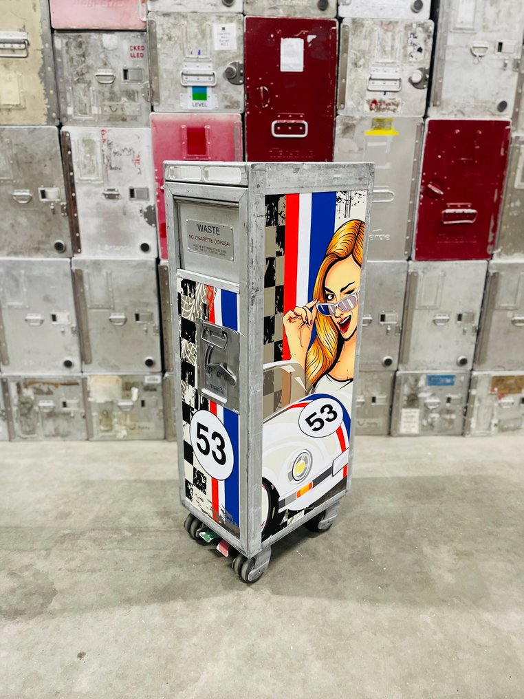 Driessen - Airline trolley - Pop Art airplane trolley galley cart - waste trolley - 2000-2010 - Waste trolley #1.0