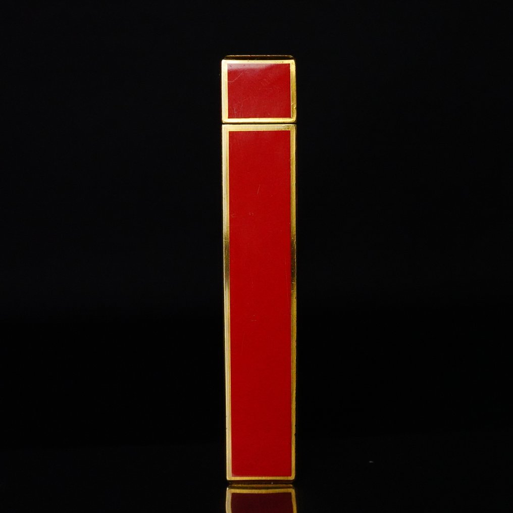 Cartier - Vintage Gas Lighter Pentagon - 没有保留价 - 打火机 - 镀金, 漆红 #4.3