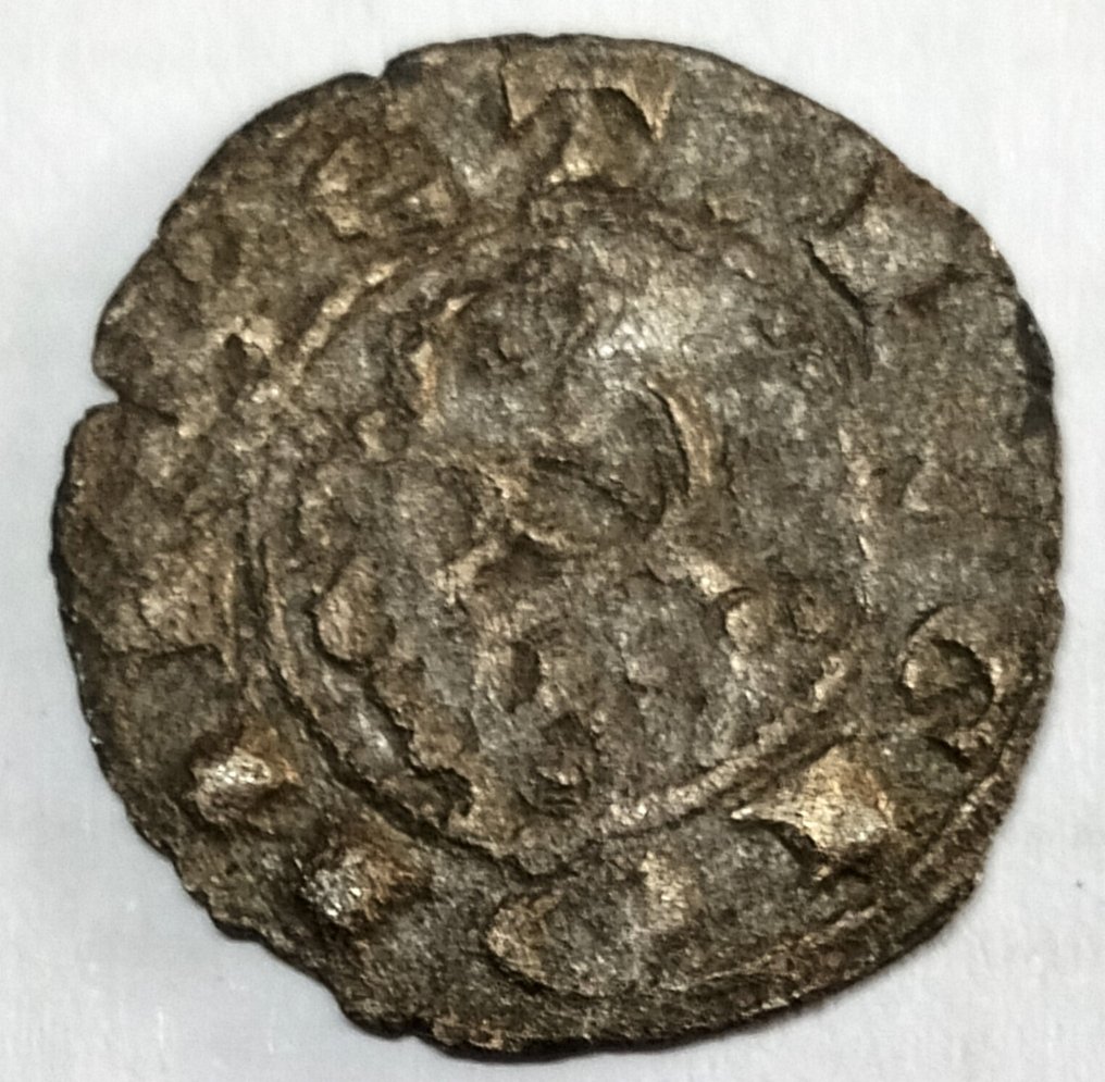 Portugalia. D. Fernando I (1367-1383). 1/2 Tornês Atípico de Miranda? - Não Catalogado - Variante da 55.01 - Anverso sem Escudo - ÚNICA? - ND - Bolhão #1.0