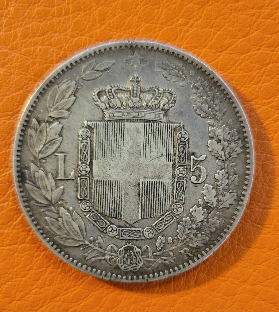 意大利， 王国 Umberto I. 5 Lire 1879  (没有保留价) #1.0