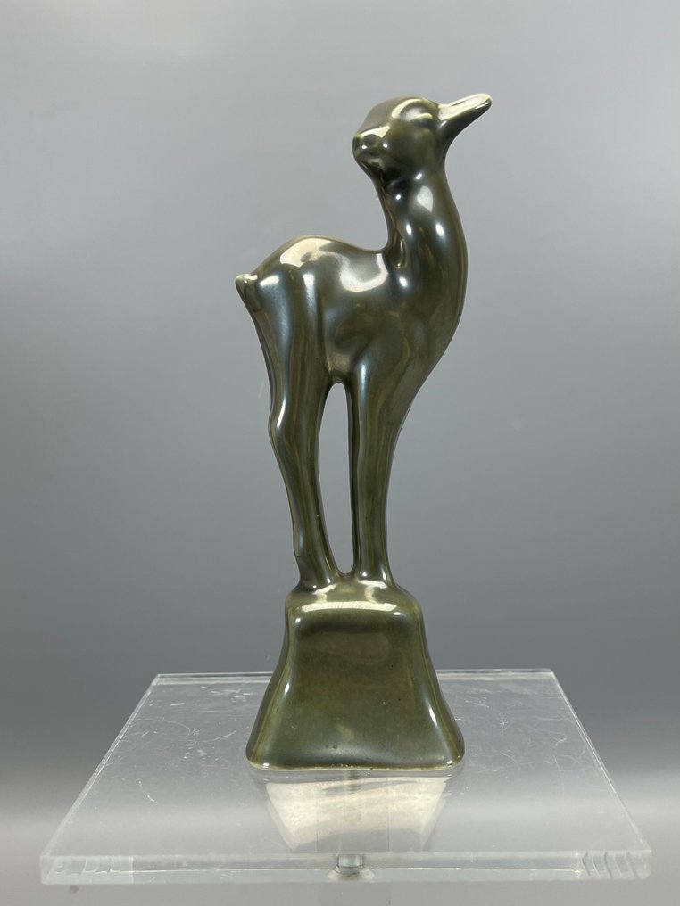 Plateelbakkerij Zuid-Holland - 小塑像 - White and bronze deer (2) - 陶器 #1.0