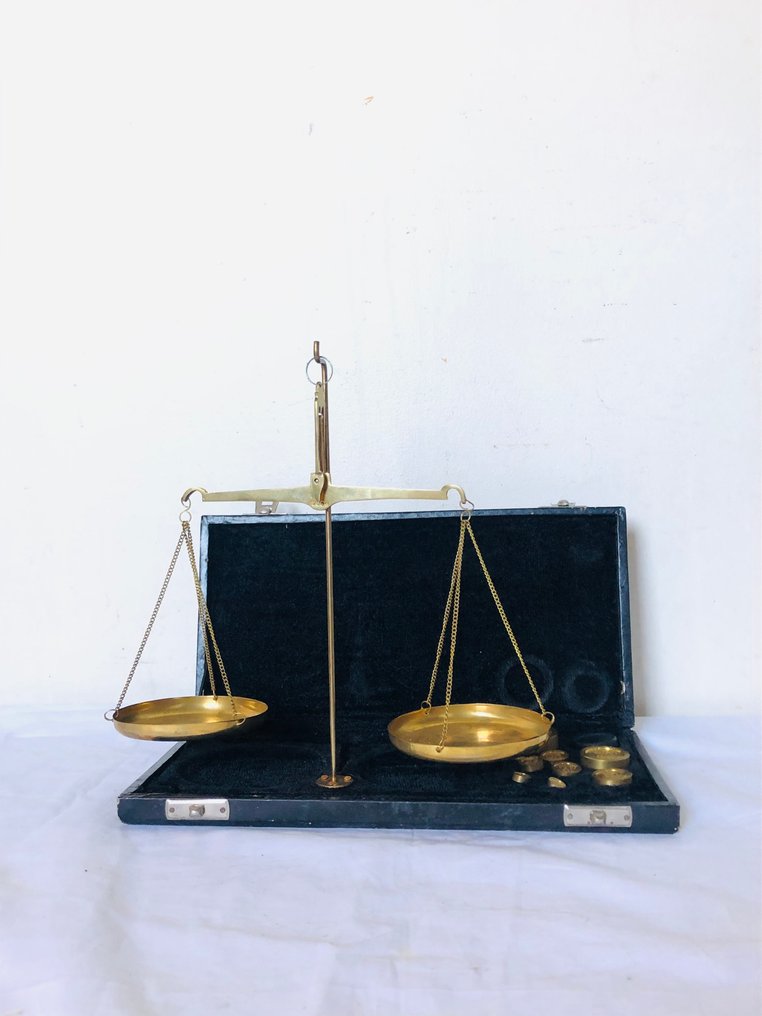 Ancienne 1900  laboratoire - Waage - Messing - mit Präzision #2.1