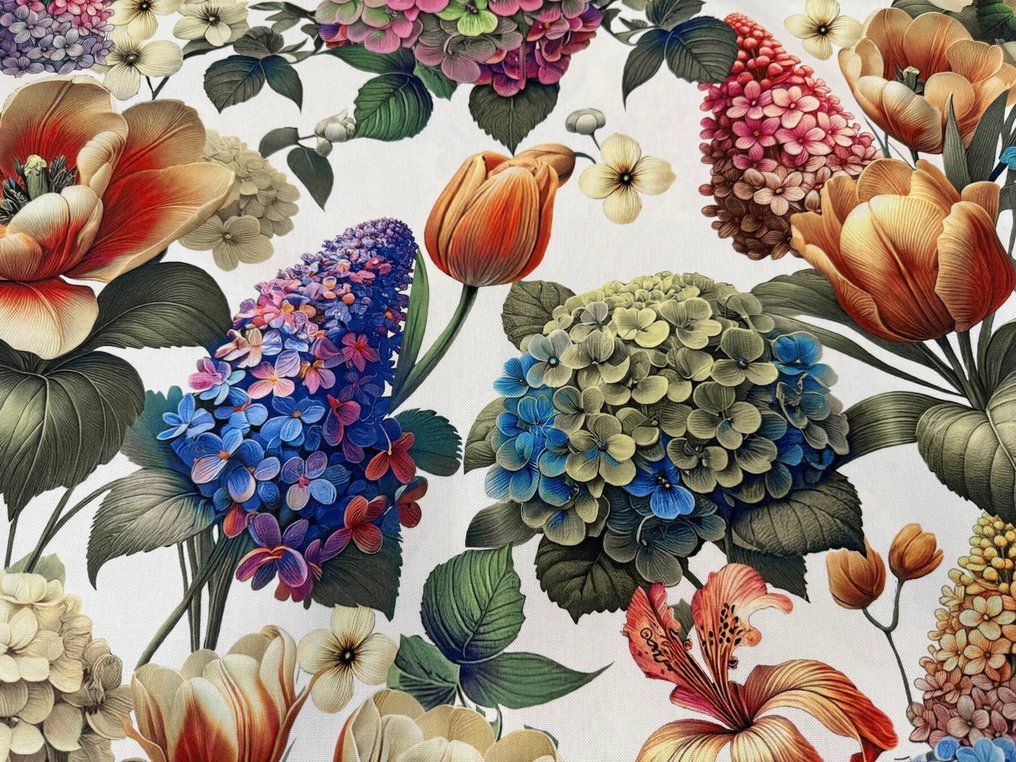 Explozie Botanică – Triumf de Flori pe Bumbac de Decor - Țesătură tapițerie - 2.5 m - 2.8 m #1.0