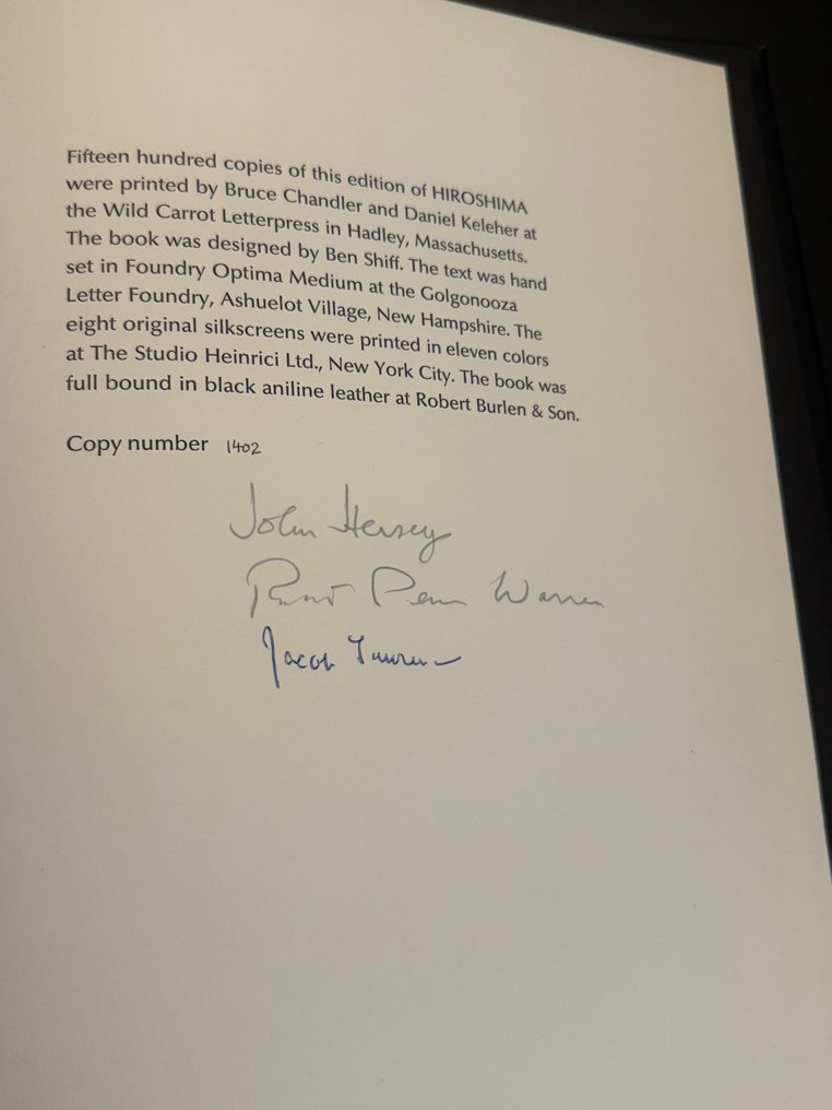 John Hersey; Robert Penn Warren; Jacob Lawrence - HIROSHIMA - 1983 #2.1