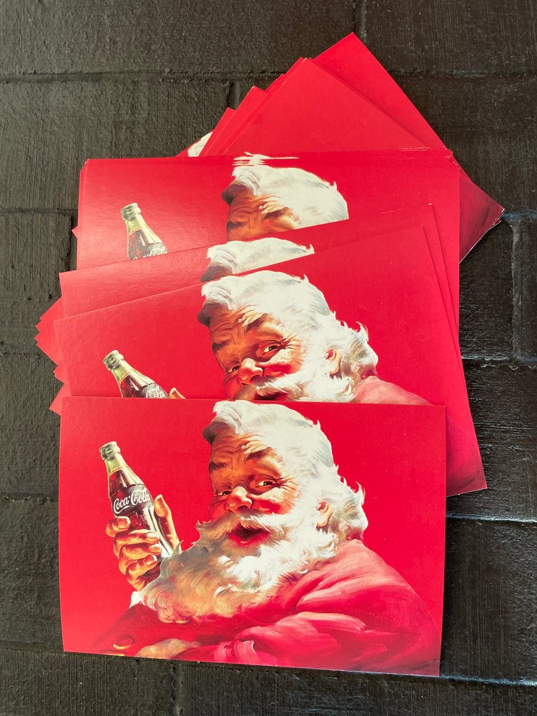 Lot Χριστουγεννιάτικα αντικείμενα Coca Cola δεκαετία του '90 - Διαφημιστική πινακίδα (153) - Χαρτί #3.2