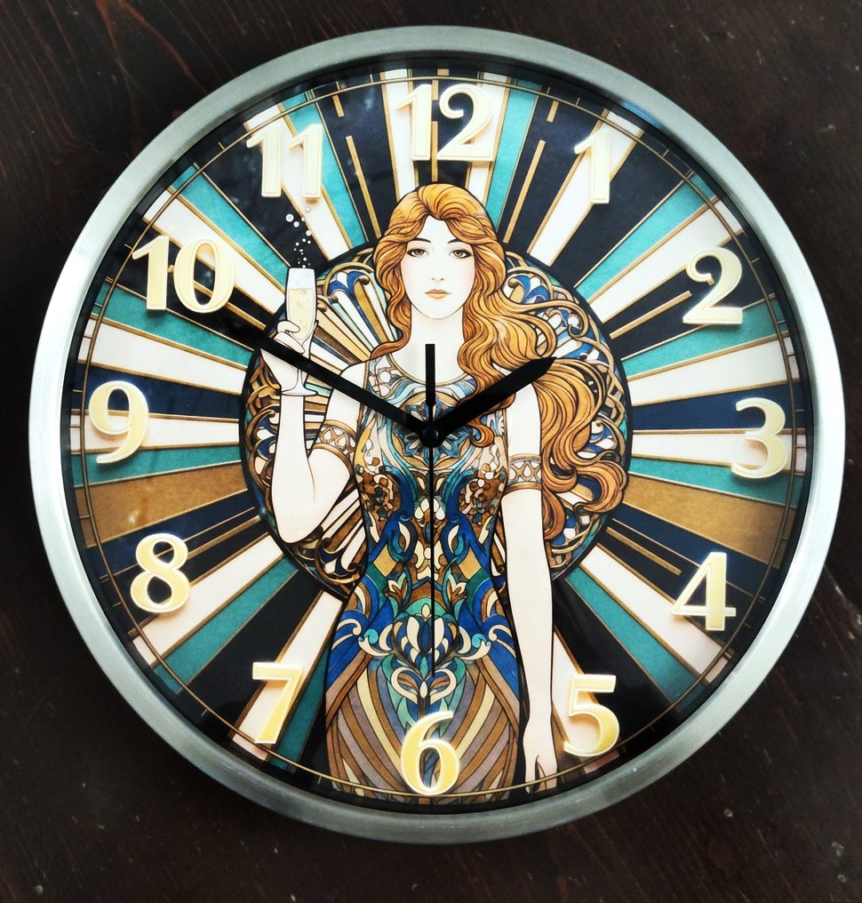 Wall clock -   Steel, Glass - 2020+ - Vintage aperitif clock #1.0