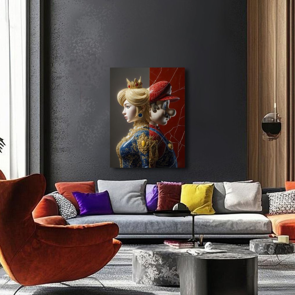 yamila - Peach y Mario en la Fractura del Icono, Serie Kintsugi #3.2