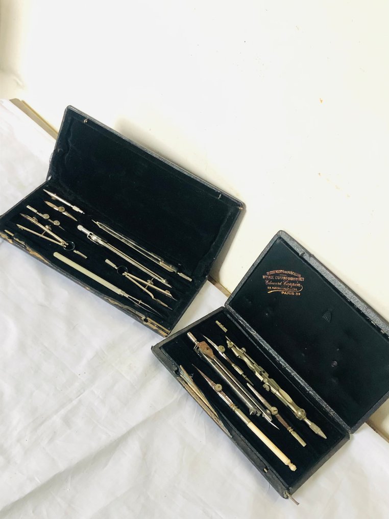 Kompas suchy (2) - Mosiądz, Kość słoniowa - Coppin d’architecture & industriel. - instrumenty stare #3.2