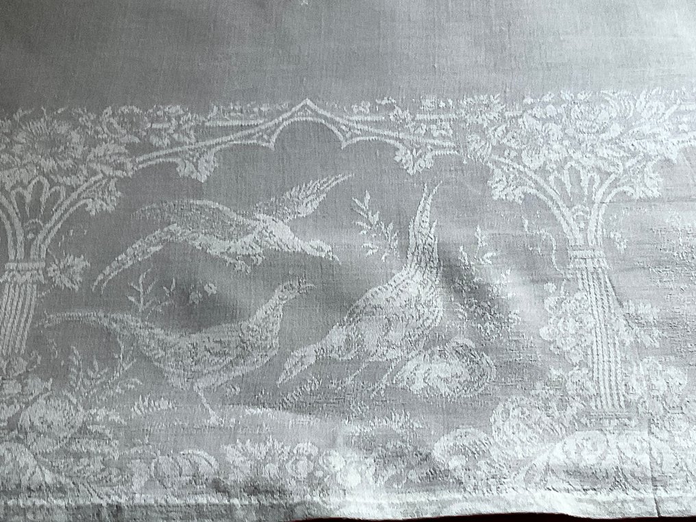 6 early XXth C.damask linen napkins with various initials - Textile  - 75 cm - 80 cm #4.3