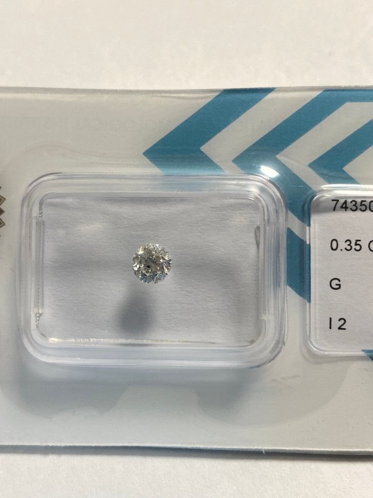 没有保留价 - 1 pcs 钻石  (天然)  - 0.35 ct - 圆形 - G - I2 内含二级 - 国际宝石研究院（IGI） #1.0