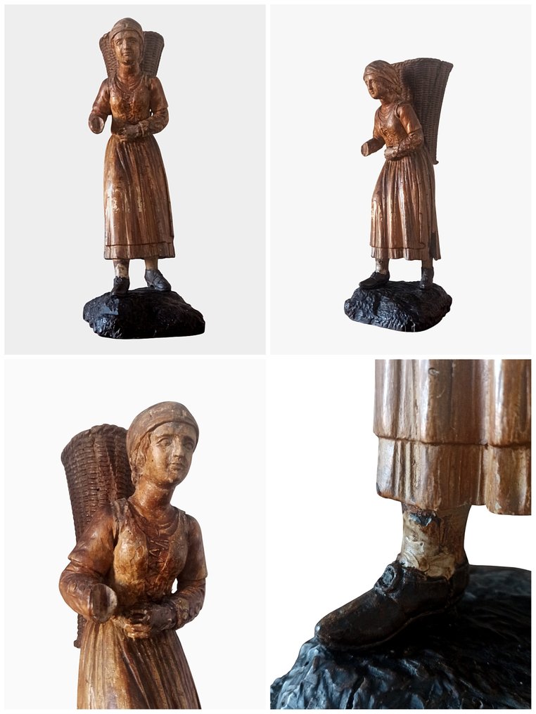 Αγαλματίδιο - Presepio - "Contadina" - XVIII secolo - 43 cm - Ξύλο #2.1