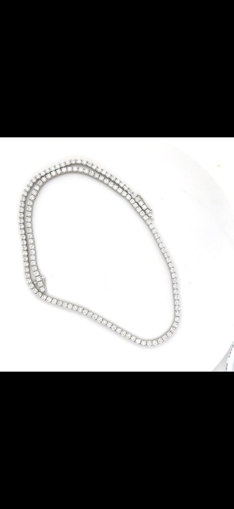 Fără preț de rezervă - Colier gât - 14 ct. Aur alb -  8.40ct. tw. Diamant (Cultivat în laborator) #3.2