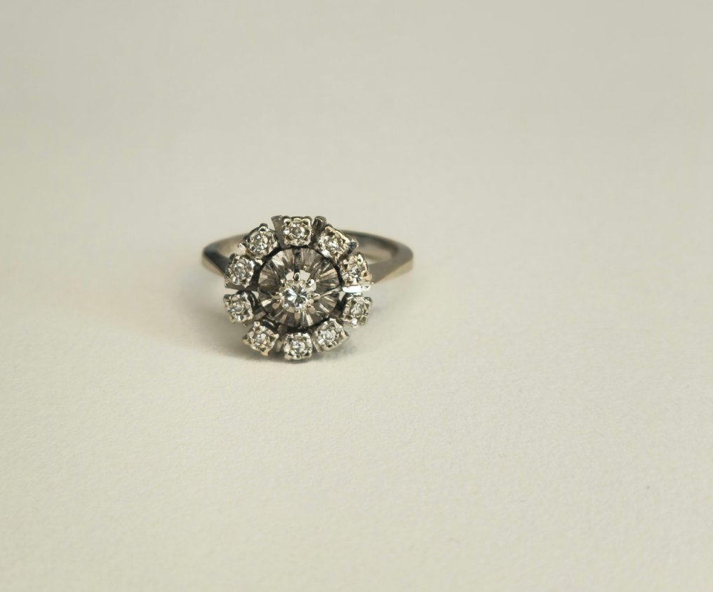 Δαχτυλίδι - 14 καράτια Λευκός χρυσός - 0.20ct. tw. Διαμάντι (Φυσικό) - Διαμάντι #1.0