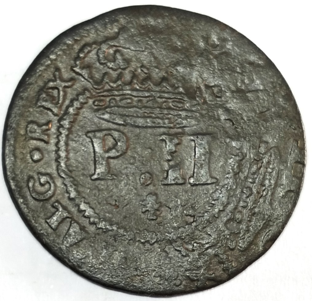 Portugal. D. Pedro II (1683-1706). Real e Meio (1 1/2 Reais) - 1699 - Recunhada - Não Catalogada - Cobre - RARIDADE #1.0