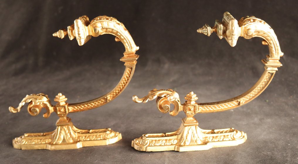 Dekorativt ornament (2) - Paar vergulde antieke embrasses - Frankrike #3.2