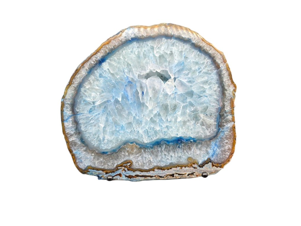 XL Crystal Agate Slab + Stand - Height: 23 cm - Width: 21 cm- 2336 g #1.0