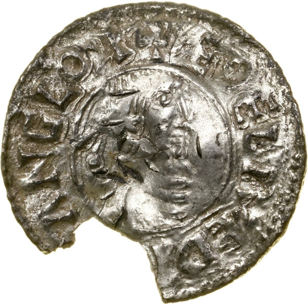 . Anglo-Saxon myntutgivelse Aethelred II. 978-1016. AR Penny London - Ælfnoth, moneyer - Rare (Ingen reservasjonspris) #1.0