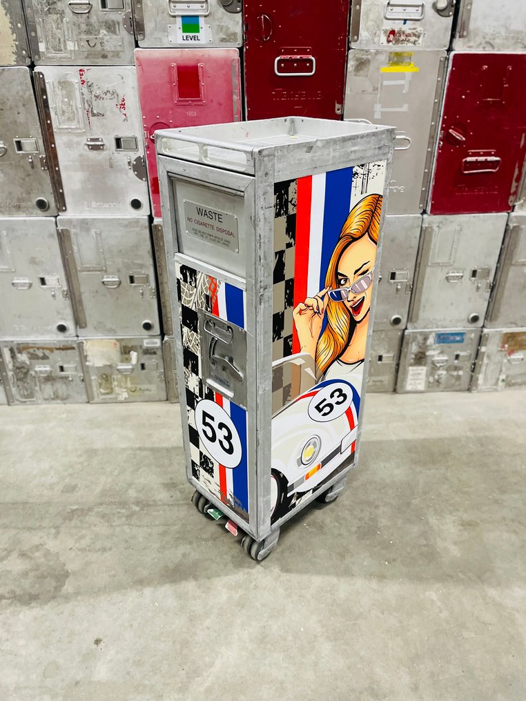 Driessen - Airline trolley - Pop Art airplane trolley galley cart - waste trolley - 2000-2010 - Waste trolley #1.0